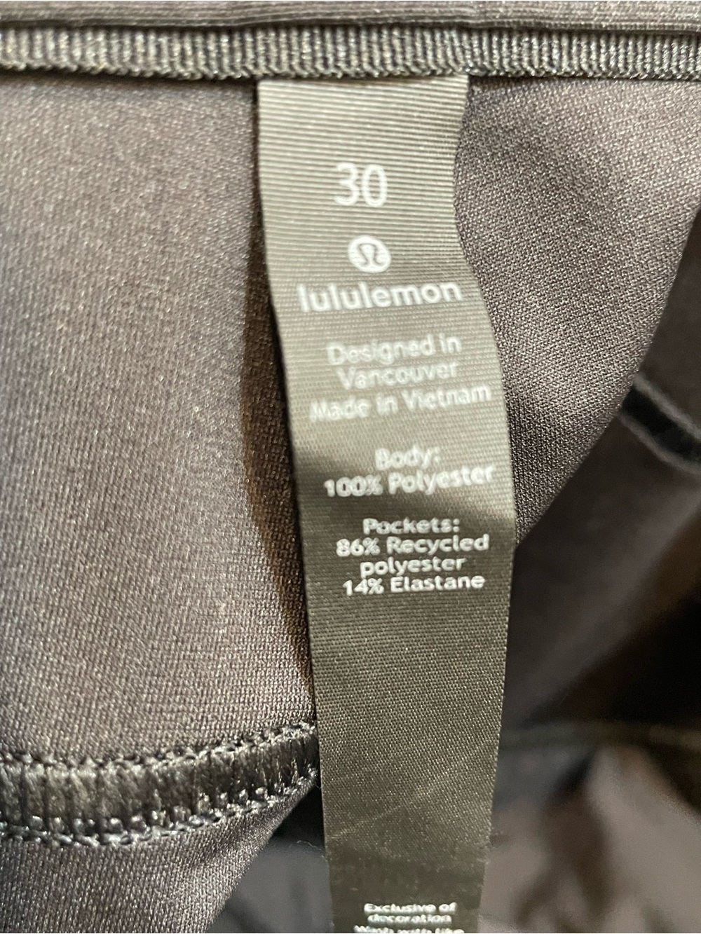 Lululemon ABC Slim Pants Mens 30x34 Black Warpstreme 5 Pocket Stretch - Picture 4 of 5